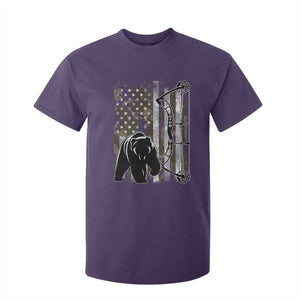 Bear Bowhunting Bow Archery Vintage Camo American Flag T Shirt For Kid TS11 Purple Print Your Wear