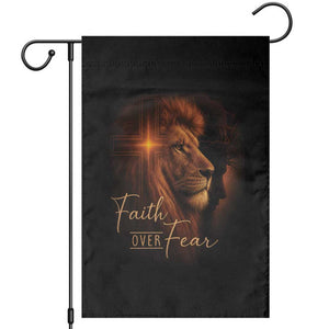 Faith Over Fear Garden Flag Lion Of Judah Jesus Christian Religious TS11 Black Print Your Wear