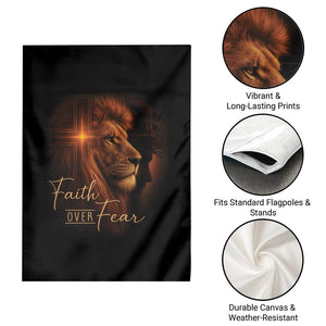 Faith Over Fear Garden Flag Lion Of Judah Jesus Christian Religious TS11 Print Your Wear