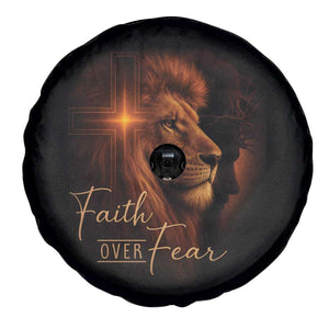 Faith Over Fear Spare Tire Cover Lion Of Judah Jesus Christian Religious TS11 Print Your Wear