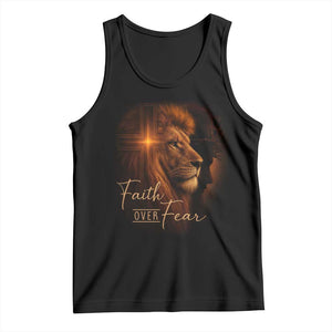 Faith Over Fear Tank Top Lion Of Judah Jesus Christian Religious TS11 Black Print Your Wear