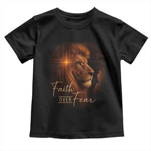 Faith Over Fear Toddler T Shirt Lion Of Judah Jesus Christian Religious TS11 Black Print Your Wear