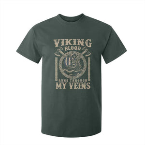 Viking Blood Runs Through My Veins T Shirt For Kid Norse Mythology Drakkar Longship TS11 Dark Forest Green Print Your Wear