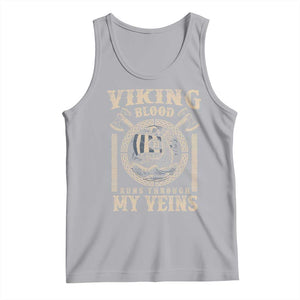 Viking Blood Runs Through My Veins Tank Top Norse Mythology Drakkar Longship TS11 Athletic Heather Print Your Wear