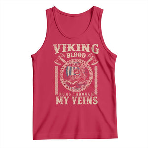 Viking Blood Runs Through My Veins Tank Top Norse Mythology Drakkar Longship TS11 Red Print Your Wear