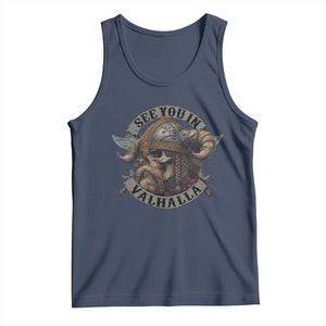 See You In Valhalla Tank Top Nordic Norse Viking Warrior Skull TS11 Navy Print Your Wear