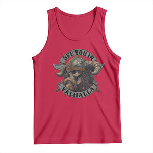 See You In Valhalla Tank Top Nordic Norse Viking Warrior Skull TS11 Red Print Your Wear