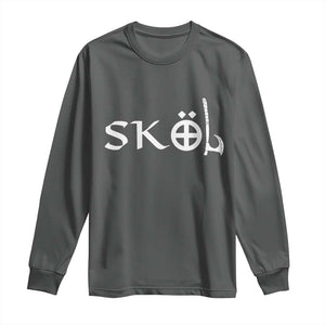 Skol Viking Heritage Axe Nordic Scandinavian Warrior Long Sleeve Shirt TS11 Dark Heather Print Your Wear