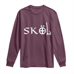 Skol Viking Heritage Axe Nordic Scandinavian Warrior Long Sleeve Shirt TS11 Maroon Print Your Wear