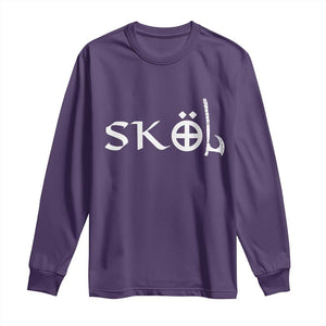 Nordic Scandinavian Heritage Long Sleeve Shirt Viking Warrior Axe Helmet TS11 Purple Print Your Wear