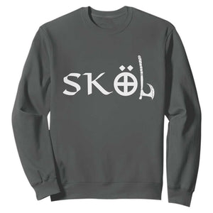 Skol Viking Heritage Axe Nordic Scandinavian Warrior Sweatshirt TS11 Dark Heather Print Your Wear
