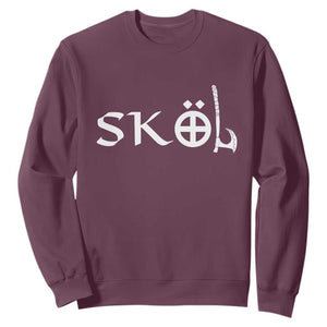 Skol Viking Heritage Axe Nordic Scandinavian Warrior Sweatshirt TS11 Maroon Print Your Wear