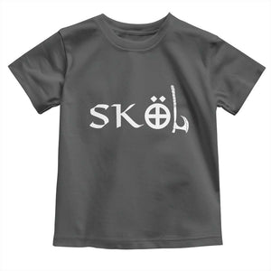 Nordic Scandinavian Heritage Toddler T Shirt Viking Warrior Axe Helmet TS11 Dark Heather Print Your Wear