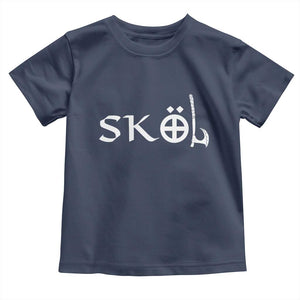 Skol Viking Heritage Axe Nordic Scandinavian Warrior Toddler T Shirt TS11 Navy Print Your Wear