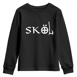Nordic Scandinavian Heritage Youth Sweatshirt Viking Warrior Axe Helmet TS11 Black Print Your Wear