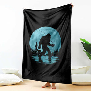 Funny Bigfoot Fishing Night Stroll Full Moon Throw Blanket TS11 Print Your Wear