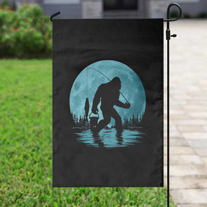 Funny Bigfoot Fishing Night Stroll Full Moon Garden Flag TS11 Print Your Wear