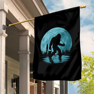 Funny Bigfoot Fishing Night Stroll Full Moon Garden Flag TS11 Print Your Wear