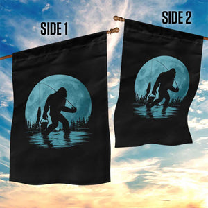Funny Bigfoot Fishing Night Stroll Full Moon Garden Flag TS11 Print Your Wear