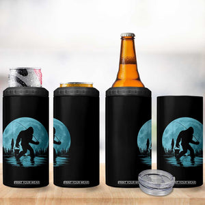 Funny Bigfoot Fishing Night Stroll Full Moon 4 in 1 Can Cooler Tumbler TS11 Print Your Wear