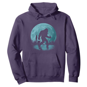 Funny Bigfoot Fishing Night Stroll Full Moon Hoodie TS11 Purple Print Your Wear