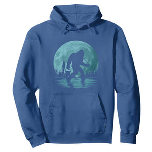 Funny Bigfoot Fishing Night Stroll Full Moon Hoodie TS11 Royal Blue Print Your Wear