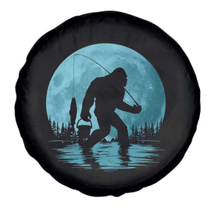 Funny Bigfoot Fishing Night Stroll Full Moon Spare Tire Cover TS11 Print Your Wear