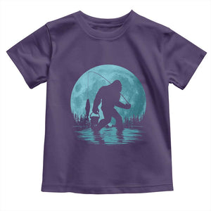 Funny Bigfoot Fishing Night Stroll Full Moon Toddler T Shirt TS11 Purple Print Your Wear