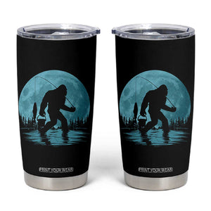 Funny Bigfoot Fishing Night Stroll Full Moon Tumbler Cup TS11 Black Print Your Wear