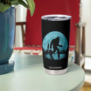Funny Bigfoot Fishing Night Stroll Full Moon Tumbler Cup TS11 Print Your Wear