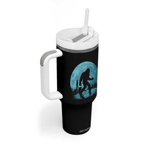 Funny Bigfoot Fishing Night Stroll Full Moon Tumbler With Handle TS11 Print Your Wear