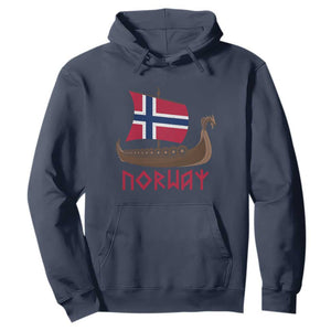 Boat Norwegian Flag Norway Viking Ship Norway Hoodie TS11 Navy Print Your Wear