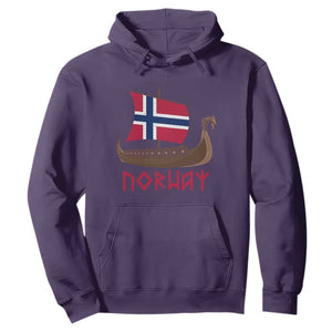 Boat Norwegian Flag Norway Viking Ship Norway Hoodie TS11 Purple Print Your Wear
