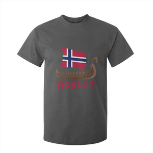 Boat Norwegian Flag Norway Viking Ship Norway T Shirt For Kid TS11 Dark Heather Print Your Wear