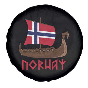 Boat Norwegian Flag Norway Viking Ship Norway Spare Tire Cover TS11 Print Your Wear