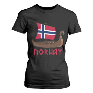 Boat Norwegian Flag Norway Viking Ship Norway T Shirt For Women TS11 Black Print Your Wear