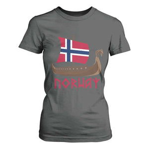 Boat Norwegian Flag Norway Viking Ship Norway T Shirt For Women TS11 Dark Heather Print Your Wear