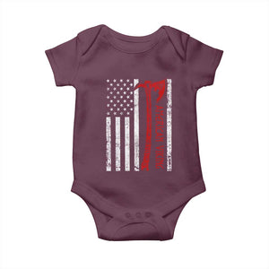 American Viking Baby Onesie Norse Mythology Axe USA Flag TS11 Maroon Print Your Wear