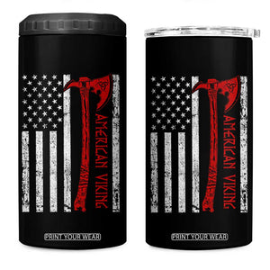 American Viking 4 in 1 Can Cooler Tumbler Norse Mythology Axe USA Flag TS11 One Size: 16 oz Black Print Your Wear