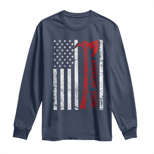 American Viking Long Sleeve Shirt Norse Mythology Axe USA Flag TS11 Navy Print Your Wear