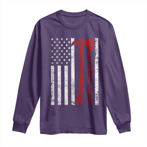 American Viking Long Sleeve Shirt Norse Mythology Axe USA Flag TS11 Purple Print Your Wear
