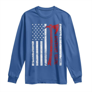 American Viking Long Sleeve Shirt Norse Mythology Axe USA Flag TS11 Royal Blue Print Your Wear