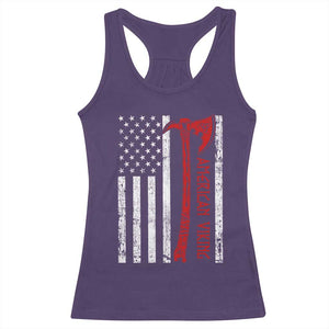American Viking Racerback Tank Top Norse Mythology Axe USA Flag TS11 Purple Print Your Wear