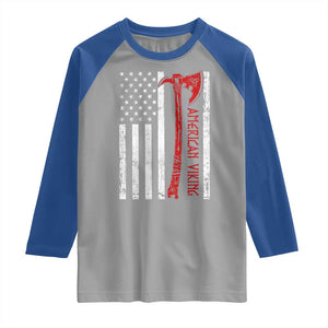 American Viking Raglan Shirt Norse Mythology Axe USA Flag TS11 Sport Gray Royal Print Your Wear