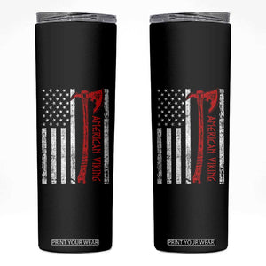 American Viking Skinny Tumbler Norse Mythology Axe USA Flag TS11 Black Print Your Wear