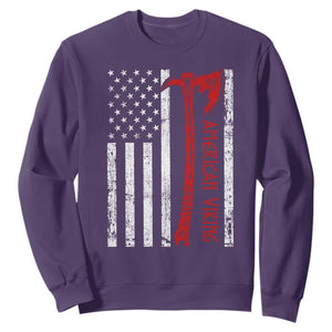 American Viking Sweatshirt Norse Mythology Axe USA Flag TS11 Purple Print Your Wear