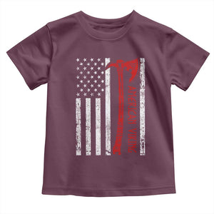 American Viking Toddler T Shirt Norse Mythology Axe USA Flag TS11 Maroon Print Your Wear
