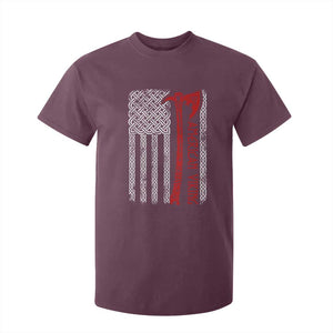 American Viking T Shirt For Kid Norse Mythology Axe Celtic Knot USA Flag TS11 Maroon Print Your Wear