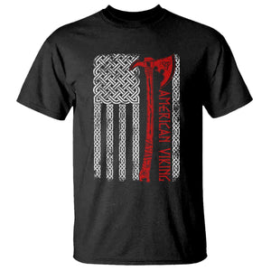American Viking T Shirt Norse Mythology Axe Celtic Knot USA Flag TS11 Black Print Your Wear