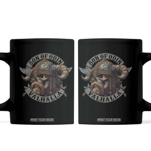 Son Of Odin Valhalla Coffee Mug Nordic Norse Viking Warrior Skull TS11 Black Print Your Wear